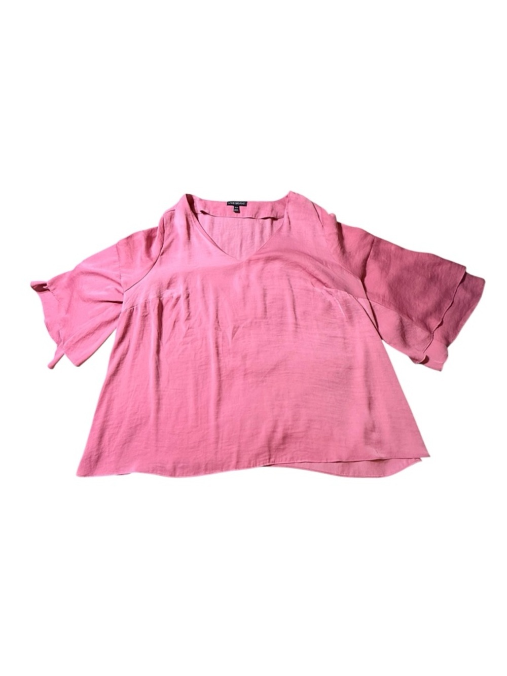 Lane Bryant Swing Collection Pink 3/4 Length Flutter Sleeve Top Sz 18/20